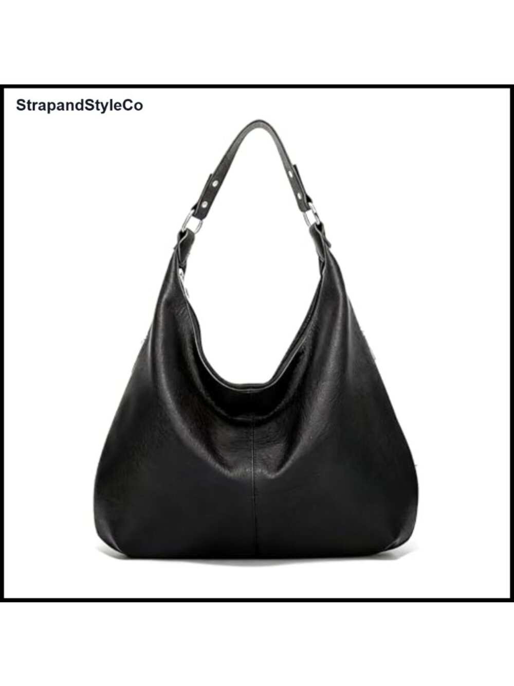 Soft PU Leather Slouchy Hobo Shoulder Bag Zipper Purse